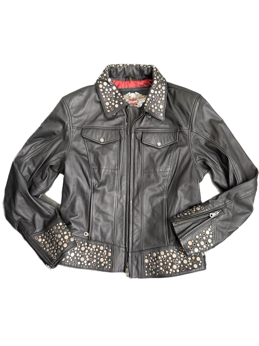 Like new vintage Harley Davidson leather studded jacket